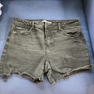 Women's Distressed Black Denim Shorts